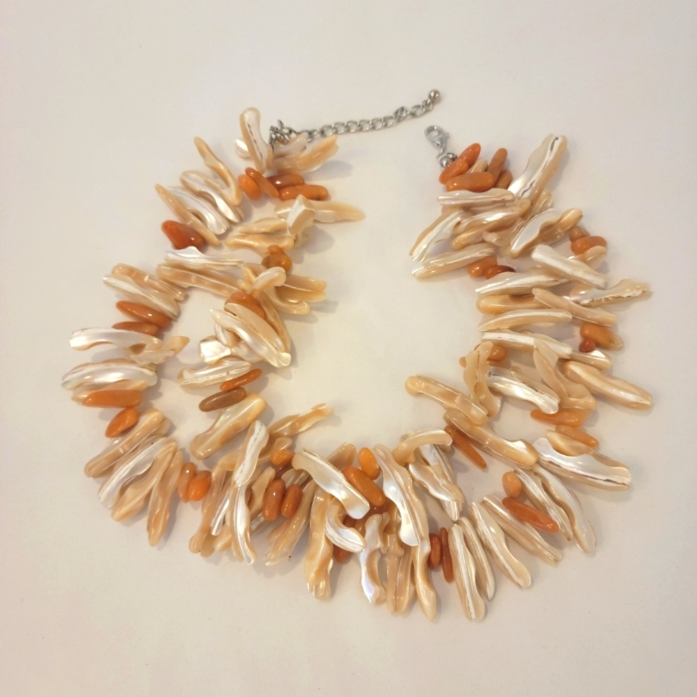 Real layer shell statement necklace